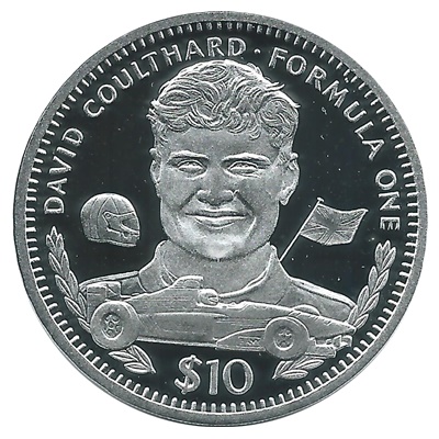 1995 Silver Proof $10 David Coulthard - Formula One